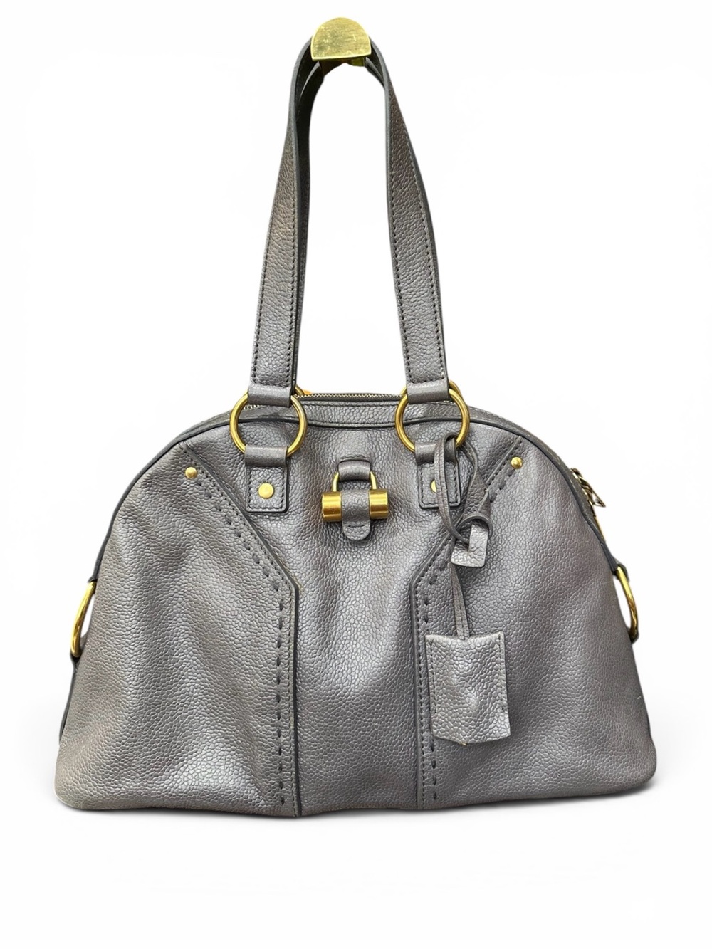 Yves Saint Laurent Rive Gauche Grey Leather Satchel Bag Stefano Pilati Era